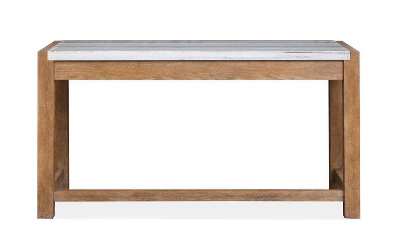 Bureau Grafton de 60 po avec dessus en marbre et rangement - brun sierra