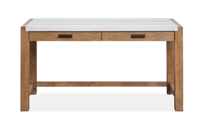 Bureau Grafton de 60 po avec dessus en marbre et rangement - brun sierra