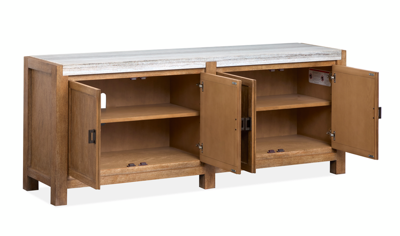 Console de couloir Grafton de 70 po avec dessus en marbre - brun sierra