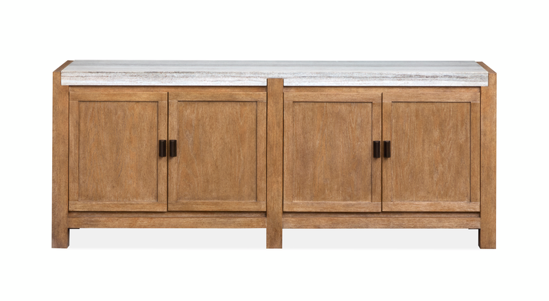 Console de couloir Grafton de 70 po avec dessus en marbre - brun sierra