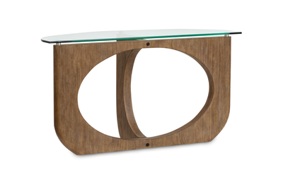 Kerwin 52" Sofa Table with Glass Top - Almond | Table de salon Kerwin de 52 po avec dessus en verre - amande