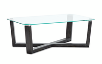  Table de bout Morden de 20 po avec dessus en verre - truffe noire