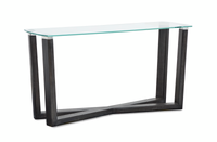 Table de salon Morden de 56 po avec dessus en verre - truffe noire