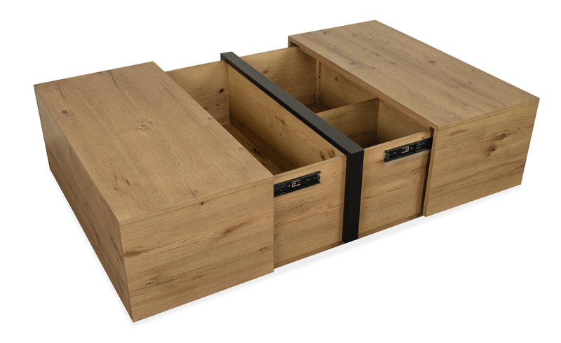 Table à café Orsman de 42 po avec rangement - caramel rustique