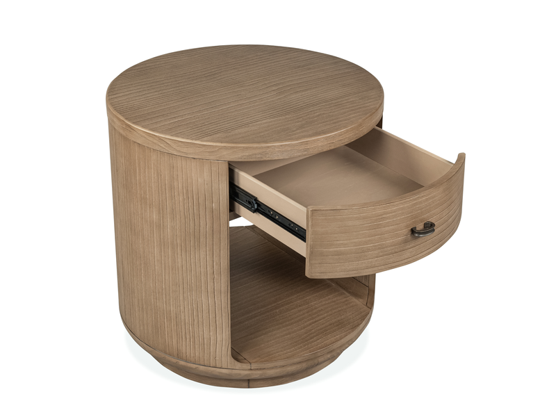 Table de bout Poplar de 24 po avec rangement - brun château