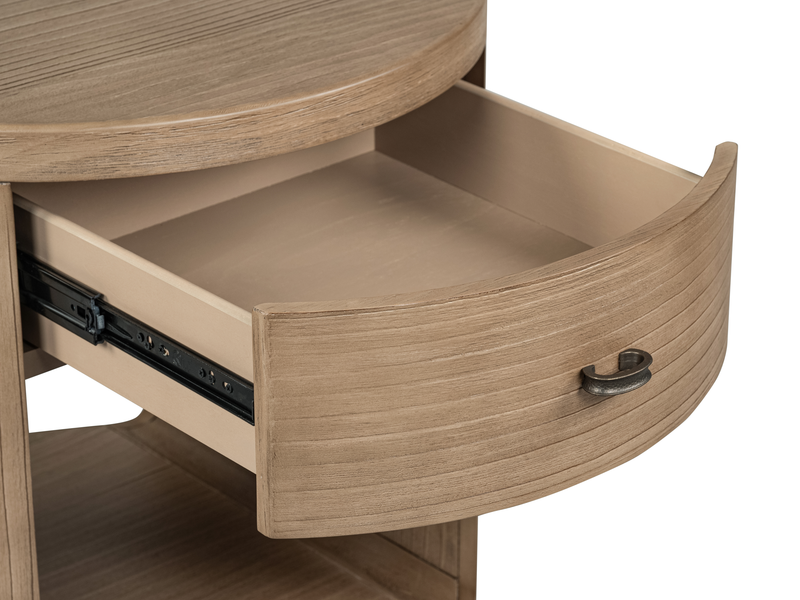 Table de bout Poplar de 24 po avec rangement - brun château