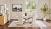 Vega 5pc Dining Set with Table & 4 Chairs, Marble Look, Pedestal Base, 82"W - Natural & White | Ensemble de salle à manger Vega 5 pièces avec table de 82 po (L), imitation de marbre, base piédestal et 4 chaises - naturel et blanc