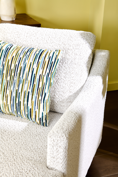 Fauteuil long d’appoint personnalisable de Sofa Lab de 36 po fabriqué au Canada en tissu avec pattes en bois - Teddy Snow