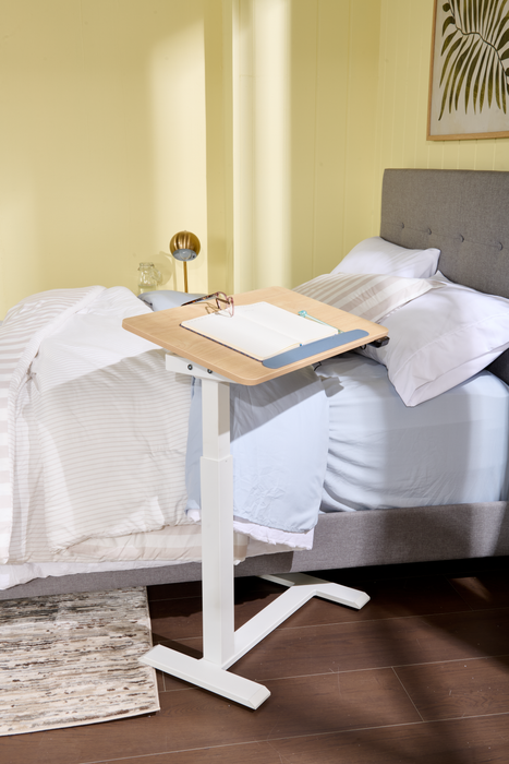 Bureau portatif Aaron de 26,77 po à hauteur réglable avec dessus relevable – chêne