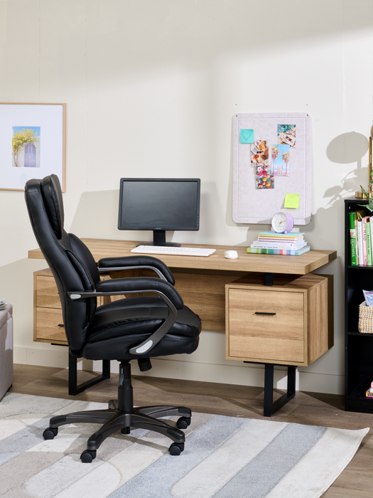 Chaise de bureau ergonomique réglable Palisade de SealyMD de 28 po - noire