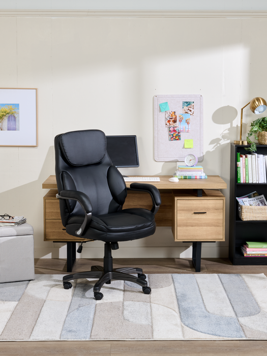 Chaise de bureau ergonomique réglable Palisade de SealyMD de 28 po - noire