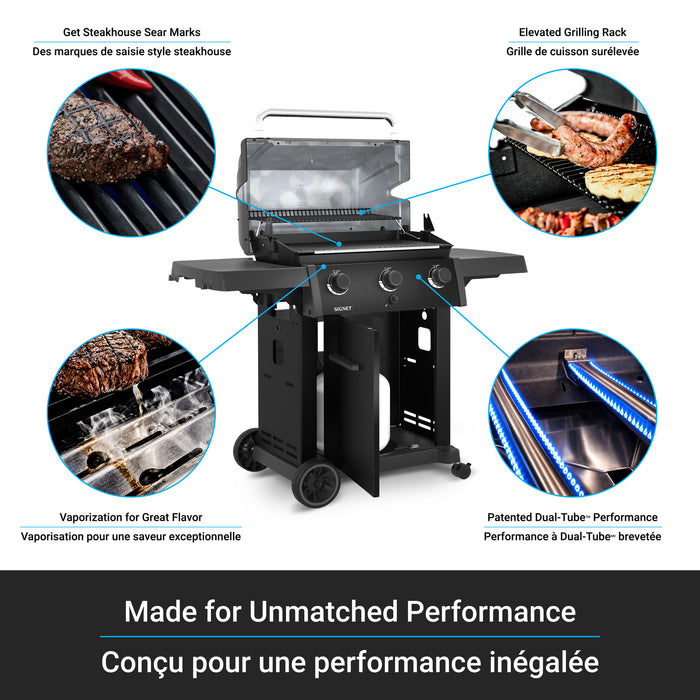 Broil King Signet 320 Shadow 3-bruleurs 40 000 BTU Barbecue a gaz propane - 844154