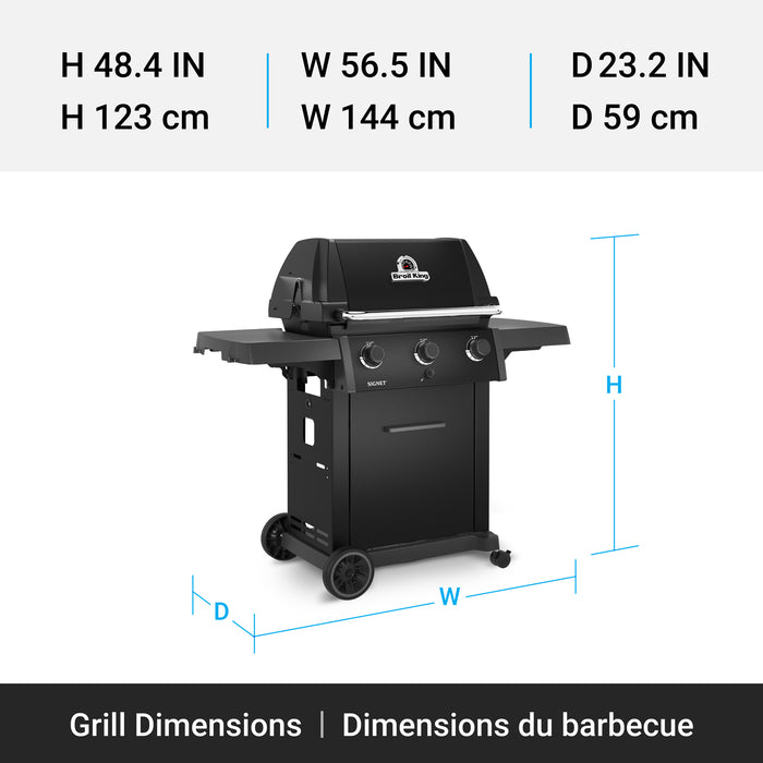 Broil King Signet 320 Shadow 3-bruleurs 40 000 BTU Barbecue a gaz naturel - 844157