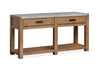 Table de salon Timber de 56 po avec dessus en marbre et rangement - brun sierra