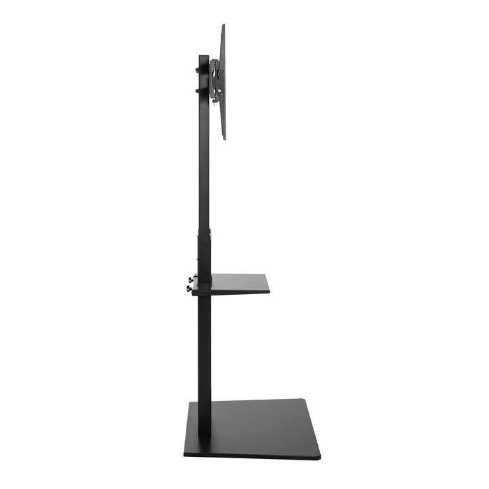 Socle de plancher TygerClaw pour téléviseur avec tablette d’équipement - noir