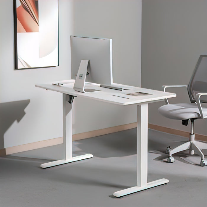 Bureau assis ou debout TygerClaw de 42 po à 2 étages - blanc