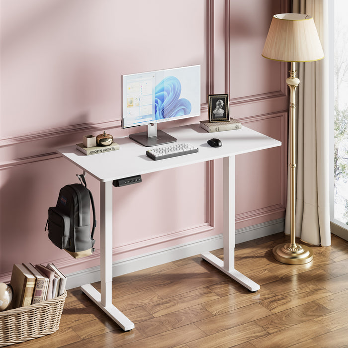 Bureau assis ou debout TygerClaw de 42 po à 2 étages - blanc
