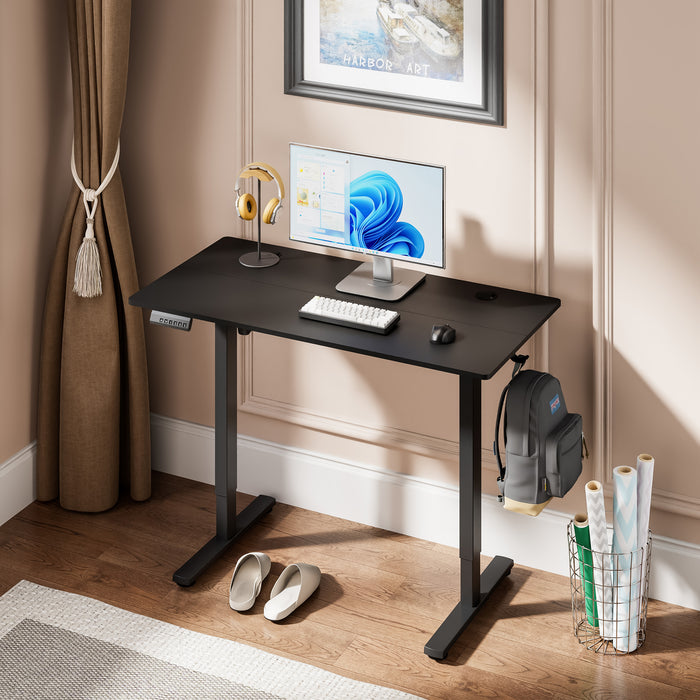 Bureau assis ou debout TygerClaw de 42 po à 2 étages - noir