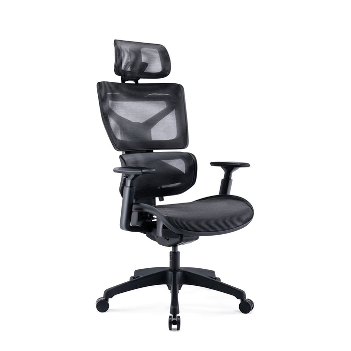 Fauteuil président ergonomique en mailles TygerClaw à dossier haut - noir