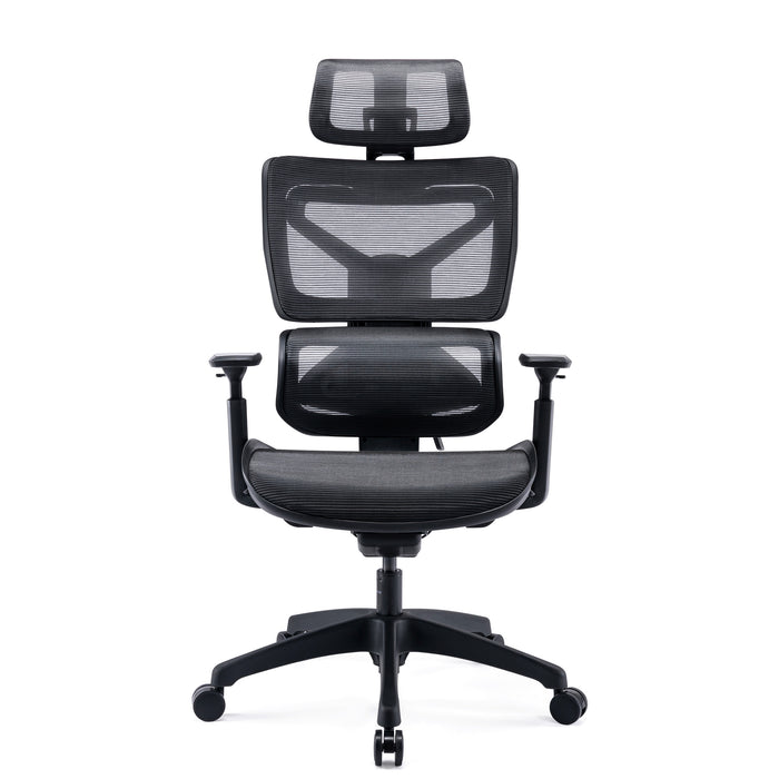 Fauteuil président ergonomique en mailles TygerClaw à dossier haut - noir