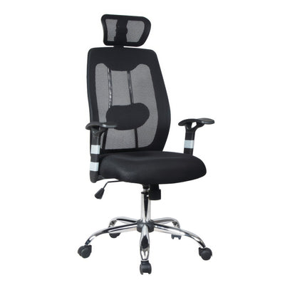 Tygerclaw Ergonomic High Back Mesh Office Chair with Headrest - Black|Fauteuil de bureau ergonomique en mailles TygerClaw à dossier haut avec appuie-tête - noir