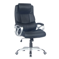 Fauteuil président TygerClaw à dossier haut en similicuir en polyuréthanne - noir