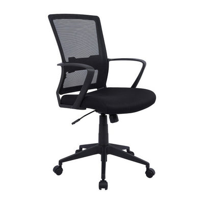 Tygerclaw Mid Back Mesh & Fabric Office Chair - Black|Fauteuil de bureau en mailles et tissu TygerClaw à mi-dossier - noir