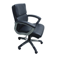 Chaise de bureau TygerClaw mi-dossier en similicuir en polyuréthanne - noire
