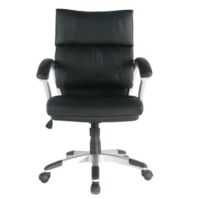 Chaise de bureau TygerClaw mi-dossier en similicuir en polyuréthanne - noire