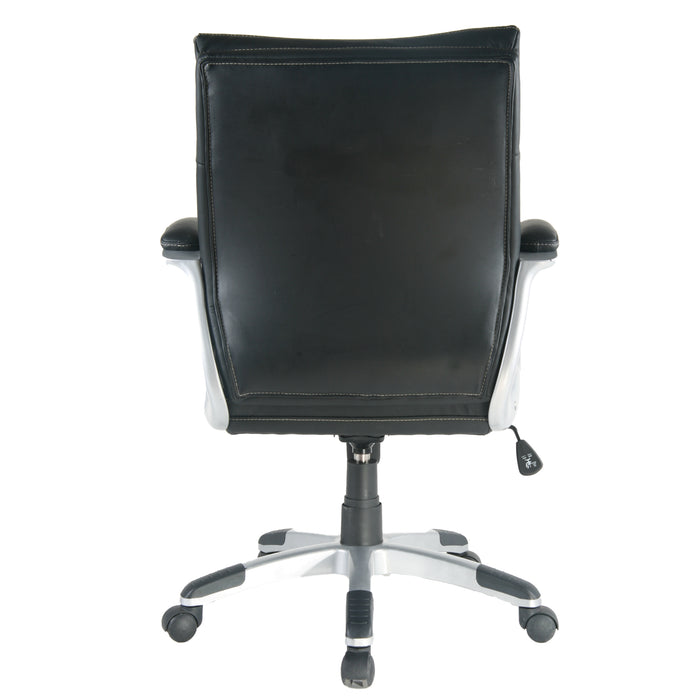 Chaise de bureau TygerClaw mi-dossier en similicuir en polyuréthanne - noire