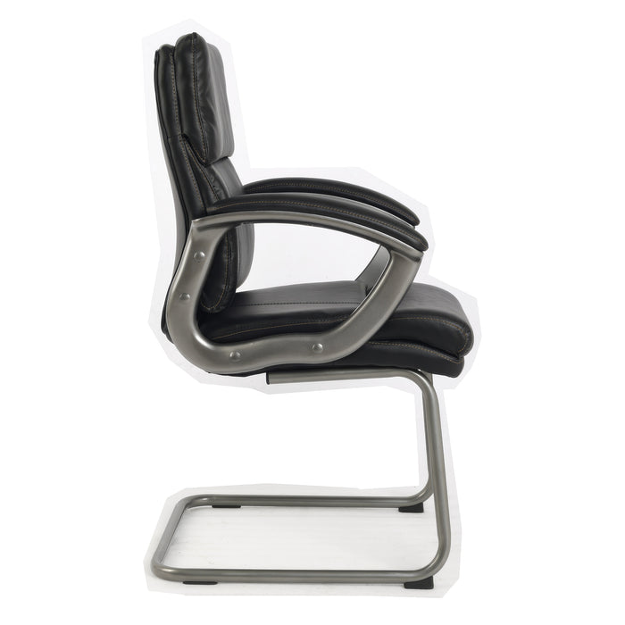 Chaise de bureau TygerClaw mi-dossier en similicuir en polyuréthanne - noire