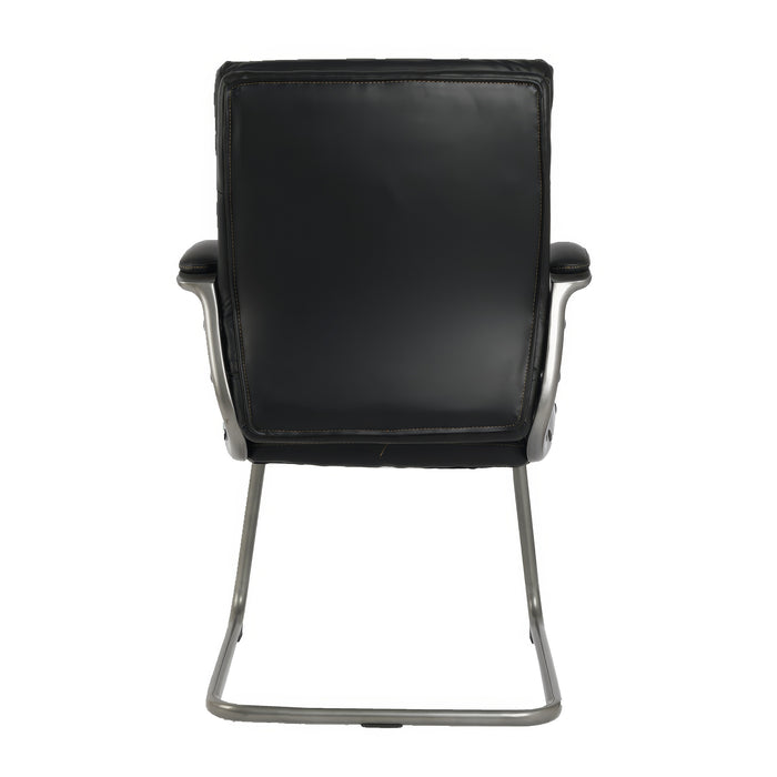 Chaise de bureau TygerClaw mi-dossier en similicuir en polyuréthanne - noire