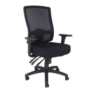 Fauteuil de bureau réglable en mailles TygerClaw mi-dossier - noir