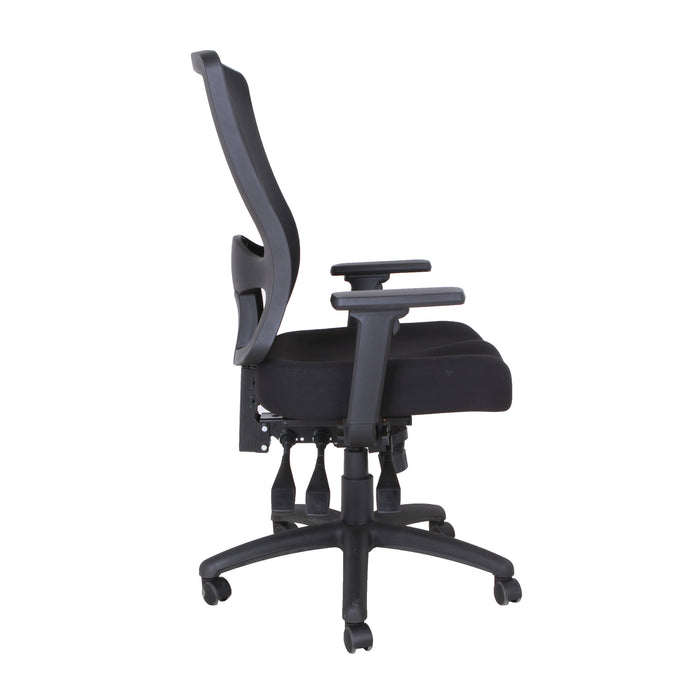 Fauteuil de bureau réglable en mailles TygerClaw mi-dossier - noir