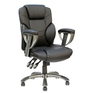 Fauteuil président TygerClaw en cuir contrecollé à dossier haut - gris