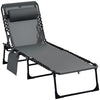 Outsunny Chaise Longue Pliante, Inclinable Avec Dossier Reglable