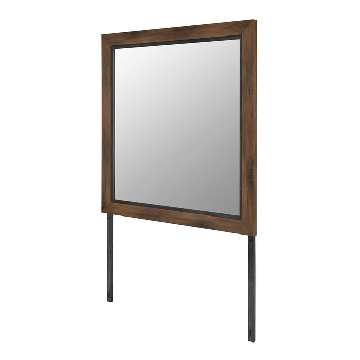 Miroir de commode de chambre à coucher Titanium - brun