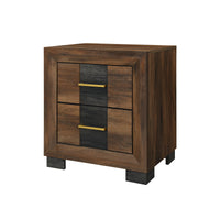  Table de nuit Titanium de 21,7 po (L) x 24,2 po (H) à 2 tiroirs - brune