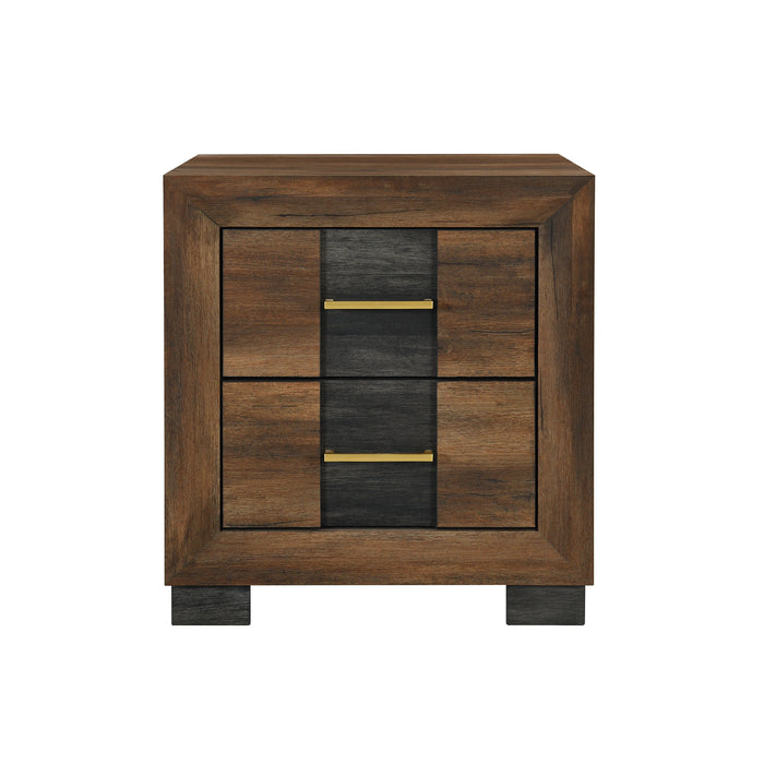 Table de nuit Titanium de 21,7 po (L) x 24,2 po (H) à 2 tiroirs - brune