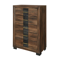  Commode verticale de chambre à coucher Titanium de 31,5 po (L) x 49,8 po (H) à 5 tiroirs - brune