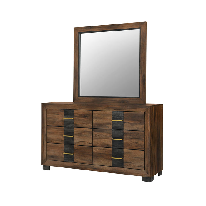 Miroir de commode de chambre à coucher Titanium - brun
