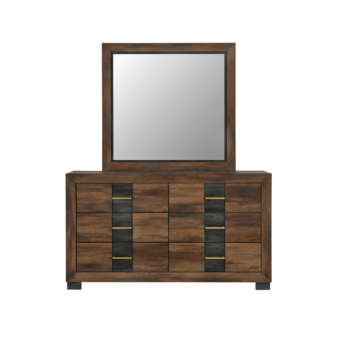 Miroir de commode de chambre à coucher Titanium - brun