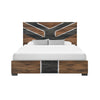 Titanium Panel Bed with Headboard & Frame, LED, Modern, Brown - King Size | Lit à panneaux moderne Titanium brun avec tête de lit, cadre de lit et éclairage à DEL - format très grand lit