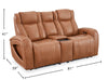Causeuse à inclinaison électrique Titan de Shaquille O’Neal Home de 81 po en cuir véritable avec confort Shaq-o-pedic - terre 