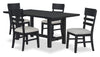 Ensemble de salle à manger Trove 5 pièces avec table de 72 po (L) et 4 chaises - noir 