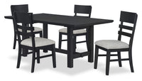 Ensemble de salle à manger Trove 5 pièces avec table de 72 po (L) et 4 chaises - noir