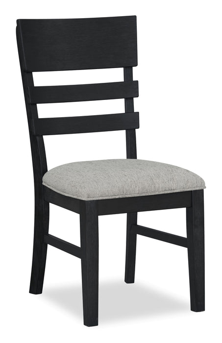 Chaise de salle à manger Trove avec dossier en échelle - noire 