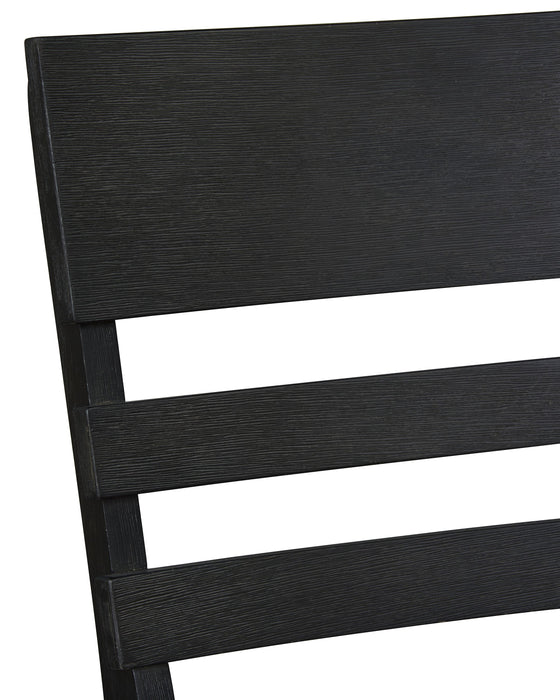 Chaise de salle à manger Trove avec dossier en échelle - noire 