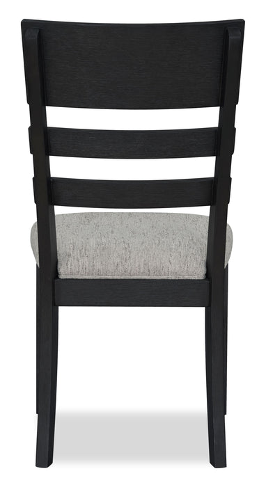 Chaise de salle à manger Trove avec dossier en échelle - noire 