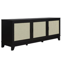 Meuble pour téléviseur moderne Sheridan de Manhattan Comfort de 62,99 po avec cannage - noir